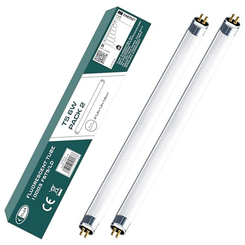 CLAR - Leuchtstoffröhren, T5 Leuchtstoffröhre, T5 6W, Leuchtstoffröhre Unterbauleuchte, Cold White 21,2 x 1,6 cm (6 Watts, Pack 2)