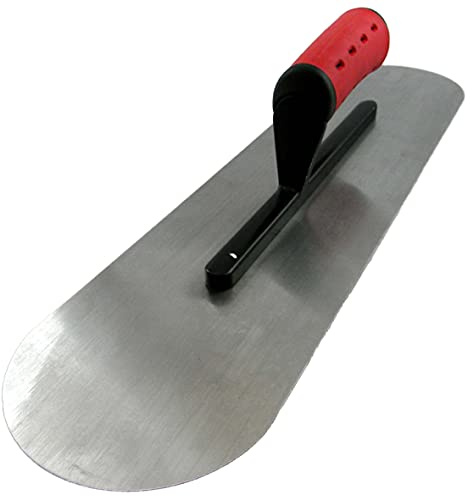 Profi Bodenlegerkelle zweiseitig, halbrund, Glättekelle, super stark, 430x120mm, ergonomischer Griff 2K