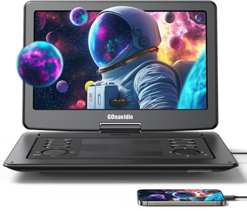 18'' Tragbarer DVD Player mit 16 Zoll HD-Drehbildschirm, 6 Stunden Akkulaufzeit, unterstützt HDMI-Eingang, letzter Speicher, Stereo-Lautsprechern, Regionsfrei, Sync-TV/USB/TF-Karte
