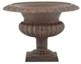 Esschert Design Gusseisen Urnentopf Französisch braun, 27,8 x 26,7 x 25,3 cm