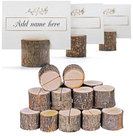 THE TWIDDLERS 50er Set Tischkartenhalter aus Holz (3x3 cm) - Rustikale Kartenständer für Hochzeiten, Weihnachten und Tischdeko