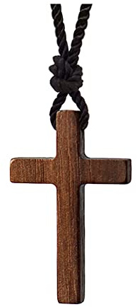 Natürliche Holzkreuz Walnuss Holz Kreuz Anhänger Halskette für Männer Frauen Christliche Taufe Weihnachten Ostern Gebet Glaube Bestätigung Geburtstag Geschenk Auto Rückblick Spiegel Hängende