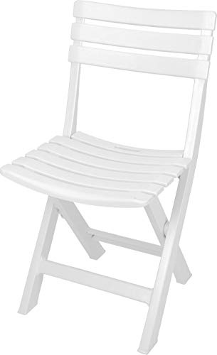 Spetebo Kunststoff Klappstuhl 80 x 45 cm - weiß - Garten und Balkon Bistrostuhl klappbar - Gartenstuhl Campingstuhl Outdoor Faltstuhl für Garten Balkon Terrasse
