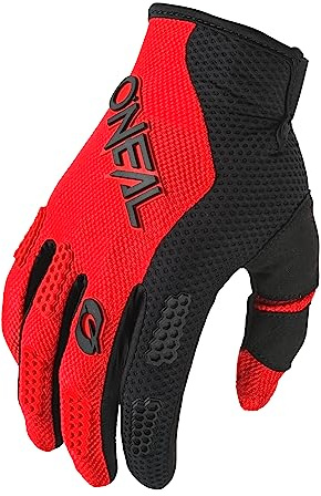 O'NEAL | Fahrrad- & Motocross-Handschuhe | MX MTB FR Downhill | Passform, Luftdurchlässiges Material | Element Youth Glove RACEWEAR V.24 | Erwachsene | Schwarz Rot | Größe XL