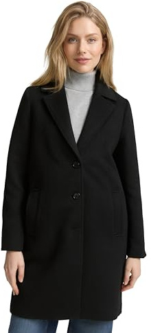 Tom Tailor Damen Wollmantel mit Eingriffstaschen