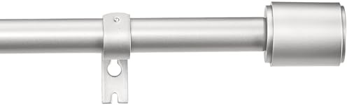 Amazon Basics Ausziehbare Gardinenstange mit Endkappen, 19 mm Durchmesser, 183 bis 366 cm, Nickel
