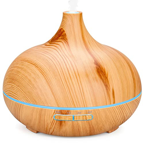 500ml Aroma Diffuser, Diffusoren für ätherische Öle, Aromatherapie-Diffusoren mit 7 LED-Leuchten, 2 Nebelmodi, 4 Timer, 23dB Luftbefeuchter Ultraschall Wasserloser Automatischer Abschaltung Gelb