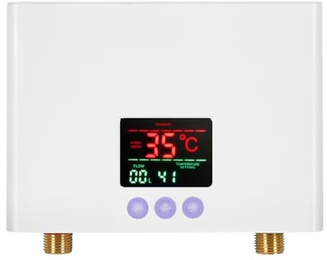 Elektrischer Mini-Durchlauferhitzer, Durchlauferhitzer, kleiner Durchlauferhitzer mit LED-Temperaturanzeige, Durchlauferhitzer für Küche, 220 V, elektrischer Durchlauferhitzer (3 kW)