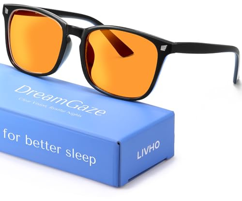 livho DreamGaze Blaulichtfilter-Brille für Männer – Blaulichtschutz – Premium Gaming- & Bildschirmbrille für Besseren Schlaf