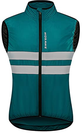 Celucke Fahrradweste Herren Leicht Sommer Atmungsaktive Reitweste Reflektierende Weste Reflektierendes Laufweste Winddicht Wasserdicht Softshell Windweste Mesh-Futter Innen ärmellose Sportweste