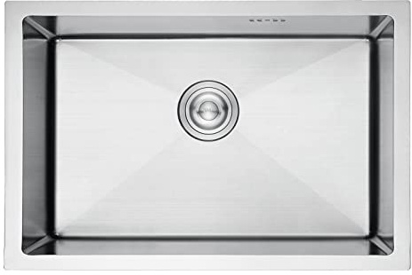 Ibergrif M87044 Küchenspüle 70 x 44 cm, Unterbauspüle mit Ablauffilter, Edelstahl