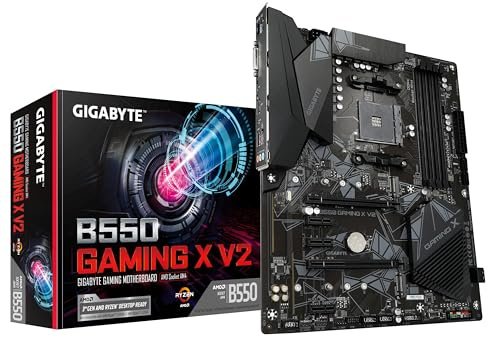 GIGABYTE B550 Gaming X V2 Mainboard – AMD Ryzen 5000 CPUs, ATX Mainboard, 10+3 Phasen VRM, bis zu 4733 MHz DDR4, PCIe 4.0 + PCIe 3.0 M.2, 1GbE LAN, USB 3.2 Gen 2