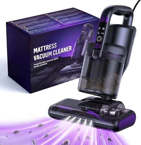 BioAura Milbensauger für Matratzen, Milbensauger mit UV Licht & Heißluft, Matratzenreiniger mit HEPA Filter, Bürstenwalzenklopfen & Ultraschall Funktion, Für Matratzen/Sofas/Teppiche