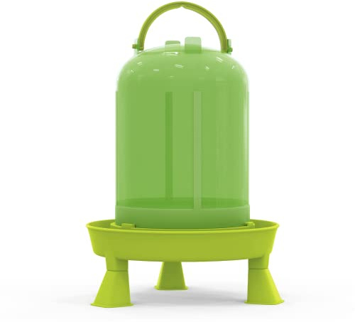 Hühnertränke 1,5, 3 oder 5 ltr. grün I Beheizbare Geflügeltränke für Hühner I Aufhängbarer Wasserspender I Automatische Wassertränke, Tränke, Hühnerzubehör I Geflügel I Vogeltränke (Grün, 5 Liter)