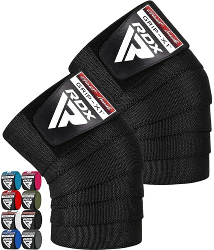 RDX Kniebandagen Krafttraining Fitness, Genehmigt IPL USPA, 200CM Lang Elastisch Knee Wraps Paar Mit Klettverschluss, Kreuzheben Bodybuilding Gewichtheben Kraftsport Powerlifting, Damen Männer