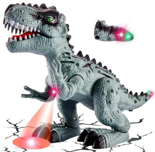 TOEY PLAY Kinder T-Rex Dinosaurier Spielzeug mit Gehen und Brüllen, Licht | Elektrisch Dino Roboter Spielzeug, Groß T-Rex Figuren Lernspielzeug für Jungen Mädchen ab 3 4 5 Jahre