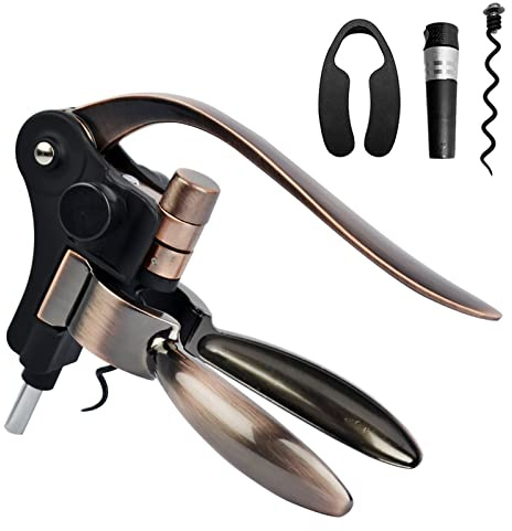 Weinflaschenöffner,Professioneller Korkenzieher Weinöffner, manueller Handhebel, Korkenzieher mit ergonomischer Hebelpumpe, Spirale, Kaninchen-Stil