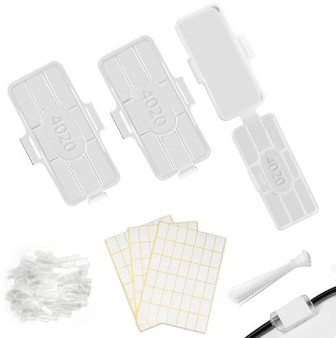 Kabelbeschriftung Erkennungsbox Set, 100 Kabelbeschriftung Clip(4020) | Kabelbinder mit Beschriftungsfeld, Kabel Beschriftung, Wasserdichte Transparente Kabeletiketten für Kabelkennzeichnung