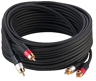 Amazon Basics RCA Cinch-Audiokabel 2-Stecker auf 2-Stecker, 7.5 m, Anthrazit