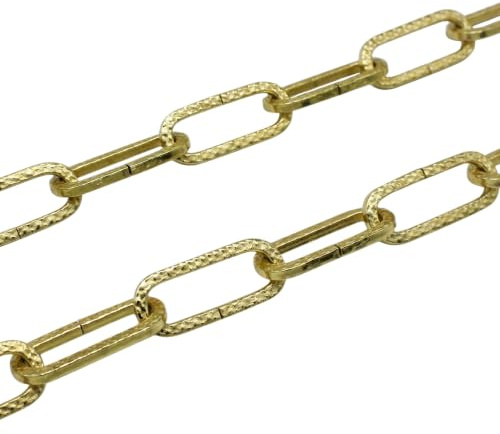 1,5m Eisenkette Gold gehämmert Ø 3 mm Lampenkette Kronleuchterkette Zierkette aus Eisen für Pendelleuchten Leuchten Dekoration bis 5kg