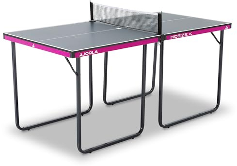 JOOLA Midsize X – kompakte Tischtennisplatte für drinnen,platzsparend, klappbar, mit Netz,152 x 76 cm