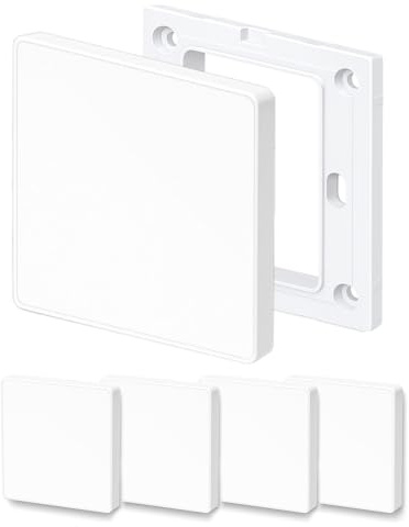 Blind-Wandplatte, 4 Stück Blindabdeckung Unterputz 8,6 X 8,6 cm, Kunststoff Schraubenlos Blanko Ein-Gang Steckdosenabdeckung für ungenutzte Steckdosen oder Schalter (Weiß (4 PCS))