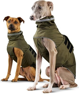 ZAUBERPFOTE® Hunderegenmantel London I Mit extra langem YKK® Reißverschluss für Halsband & Geschirr I Für kleine, mittlere & große Hunde I Wasserdicht & Maschinenwaschbar I Regenmantel für Hunde (45)