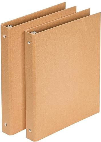 2er Pack A4-Ordner Kraftpapier, Ringbuch, 4-Ring-Mechanik Mit 20 mm Durchmesser, Aktenordner Briefordner Büroordner