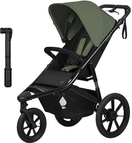 Lionelo Azura Kinderbuggy mit Luftreifen – hohe Federung, stufenlos verstellbare Liegeposition, XXL-Verdeck UPF50+, 5-Punkt-Magnetgurte, kompakt faltbar, inkl. Regenfolie – ab 6 Monaten bis 22 kg