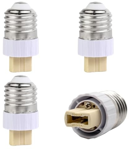 INTIRILIFE E27 auf G9 Lampensockel Adapter in WEISS - 4x Lampenadapter zum Umformatieren von G9 Lampe auf E27 Fassung - 4er Set Konverter für Lampenfassung LED Lampen Glühlampen CFL-Lampen