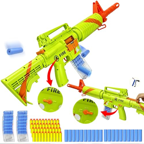 Spielzeug Pistole, Elektrische Spielzeugpistole Magazin, Toy Gun - Green | 2 Modi Elektrischer und Manueller, Shell Ejecting, Waffe Spielzeugpistole, Schießen Blaster Gun M16 Electric Toy Guns