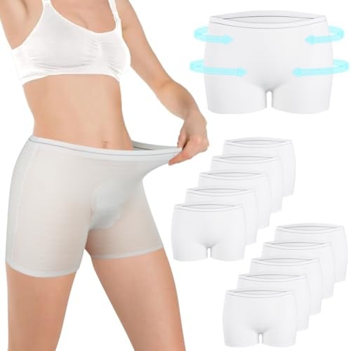 ACWOO Wochenbett Unterwäsche, Wochenbett Netzhöschen,Wöchnerinnen Slips für Fixierung von Wochenbett Binden nach Geburt, Hospital Panties Netzhosen für Wochenbett,Schwangerschaft, Geburt(4er/9er/10er)