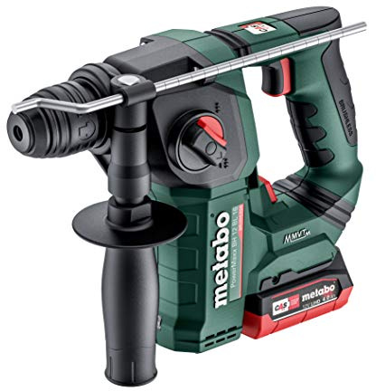 Metabo Akku Hammer mit meta Box (mit 2 Akku 4,0 Ah, 12V, mit LED-Licht, 12 V, Hammerbohren + Bohren, mit Sicherheitsabschaltung) 600207800