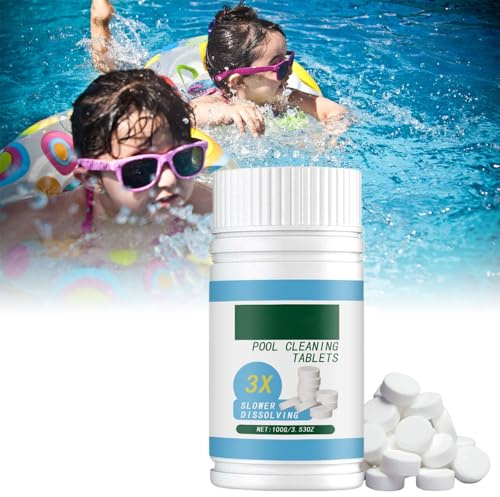 Chlortabletten für Pool,100g Chlortabletten,Chlor Multitabs,Poolreinigung Chlor,Mini Multifunktionale Pool-Reinigungstabletten,für Pools