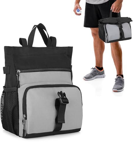 PGmoon Chalk Bag zum Klettern und Bouldern mit Aluminium Folien Futter | Großer Magnesiabeutel für Anfänger und Fortgeschrittene , Magnetverschluss, mehrere Taschen, 2 Pinselhalter (Patent Design)