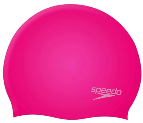 Speedo Kinder Einfarbige geformte Silikon-Badekappe | Trockene Haare | Kinder Cherry Pink/Blush One Size