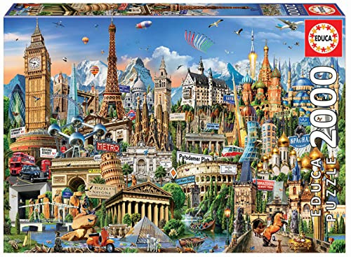 Educa - Wahrzeichen Europas | Puzzle 2.000 Teile für Erwachsene ab 14 Jahren, Sehenswürdigkeiten Europa (17697)