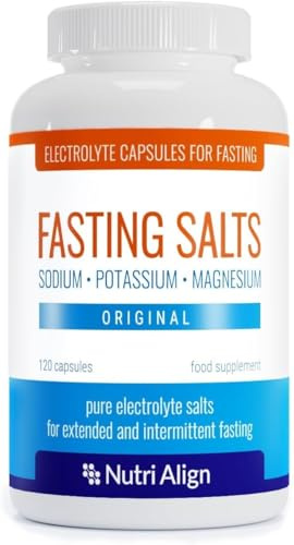 Nutri-Align Fastensalze Elektrolytes, 120 Kapseln | Natrium Kalium Magnesium Elektrolyte Tabletten | Reine Fasten-Elektrolyte | Salztabletten, Fasting Salts | Zucker- und Füllstofffrei | Aus GB