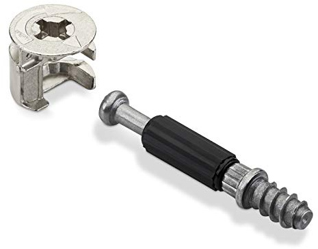 50 Stück HETTICH Korpusverbinder Exzenter RASTEX 15 (Ø 15 mm) und Einschraubdübel Twister DU 232 T (6 x 11 mm) Möbelverbinder von SOTECH