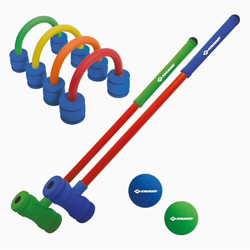 Schildkröt Soft Croquet Set für Kinder - Krocket-Spiel aus Schaumstoff für drinnen & draußen - 2 Schläger, 2 Bälle & 4 Tore - Spielspaß ab 3 Jahren