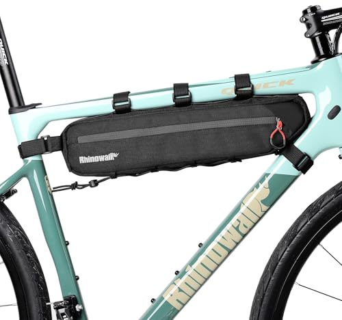 ENJOHOS Rahmentasche Fahrrad Rohrtasche 2,1L Fahrradtasche Rahmen Unterrohrtasche Triangeltasche Dreiecktasche Wasserabweisend Fahrrad Unterrohr Tasche für Rennrad Road Gravel Bike Zubehör, Schwarz