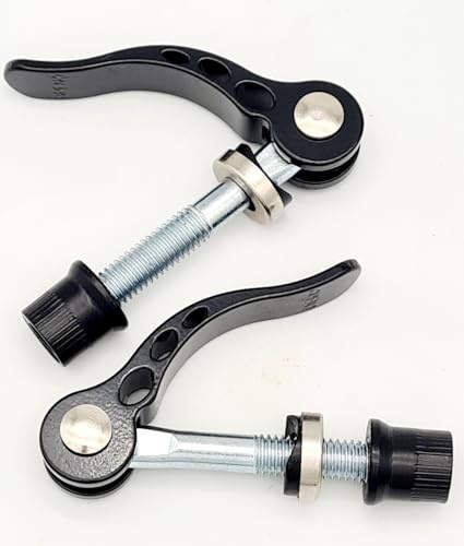 Mehr Farbe 2 St Fahrrad Schnellspanner Quick-Release Sattelklemme M8x55 mm (Schwarz)