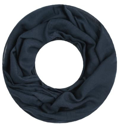 Majea Damen Loop Schal Cary – Eleganter Schlauchschal unifarben – 170x75cm weicher Rundschal für Business & Alltag (navy)