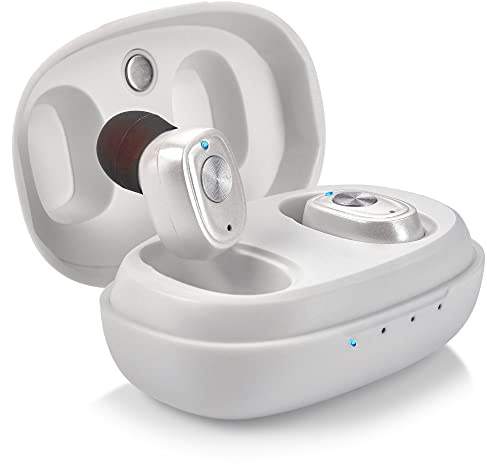 Wiederaufladbares Paar mit Geräuschunterdrückung, digitales Gerät für Senioren und Erwachsene – ITC Nano Personal – One Touch Control & Low Distortion Assist Device, Weiß