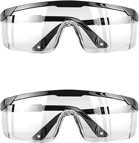 KAYLRE 2 PCS Schutzbrille - Arbeitsschutzbrille Antibeschlag Antispeichel Augenschutzbrille Vollsichtbrille Schutzbrille für Brillenträger Transparent