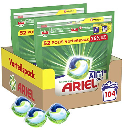Ariel All in 1 PODS Universal Strahlend Rein, 104 Waschladungen, Frisch, ALTE, 104 Stück (1er Pack)