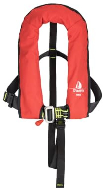 12skipper Kinder Automatik Rettungsweste 150N mit Harness, ISO 12402-3, Lifebelt/D-Ring, UML-Auslöser, Kinder 15-40 kg, 24g CO₂ Patrone