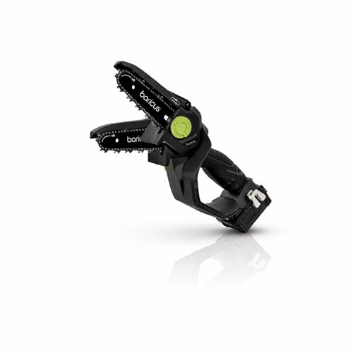 Baricus Einhand-Kettensäge 18V – bürstenloser Motor, verstellbares Schwert (32°), kompakt & kraftvoll für präzise Schnitte – B-Ware (Inklusive: 18V 2.0Ah Akku & Ladegerät)