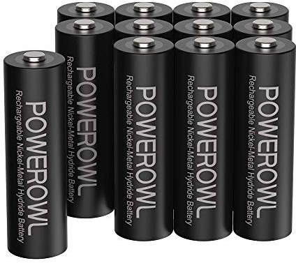 POWEROWL AA Akku 2800mAh Wiederaufladbar Batterien AA 12 Stück (Geringe Selbstentladung, 1200 Zyklen) 1.2v NI-MH Akku AA Batterien