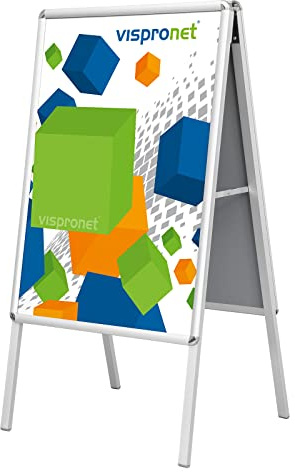 Vispronet hochwertiger Plakatständer DIN A1 - Kundenstopper, Werbetafel, Gehwegaufsteller Select - mit Alu-Klemmrahmen